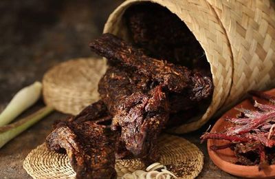 Thịt gác bếp của đồng bào Thái vào vụ Tết