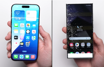 iPhone 16 Pro Max đọ độ bền với Galaxy S24 Ultra khi thả rơi tự do