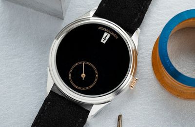 Đồng hồ Andersen Genève Jumping Hours Black Jade Stone cực tối giản