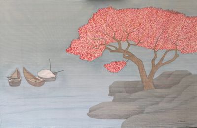 “Những khúc ca dao trong vắt” của họa sĩ Hoàng Minh Hằng - Sự tối giản đầy sắc màu