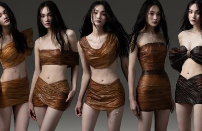 Váy làm bằng con giấm của Việt Nam xuất hiện tại Tuần lễ thời trang London