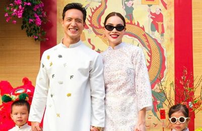 Sao Việt nô nức chọn áo dài Hà Thanh Huy du xuân