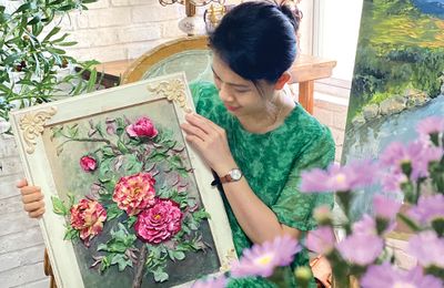 Làm tranh phù điêu hoa dành tặng ngày Quốc tế Phụ nữ 8/3
