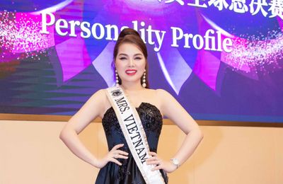 Hoa hậu Ngọc Trang được chồng tháp tùng đến Mrs. Globe 2024