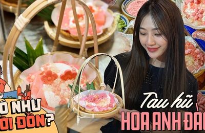 Món tàu hũ hoa anh đào đẹp lung linh đang gây sốt, liệu hương vị có đáng để giới trẻ xếp hàng dài chờ mua?