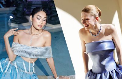 Thảo Nhi Lê,và sao Euphoria Hunter Schafer lăng xê đầm sóng nước tại Cannes