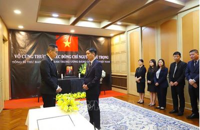 Tổ chức lễ viếng Tổng Bí thư Nguyễn Phú Trọng tại nhiều nước trên thế giới