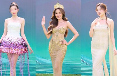 Lê Hoàng Phương, Lương Linh, Thùy Tiên mỗi người một vẻ tại buổi công bố vương miện Miss Grand Vietnam 2024