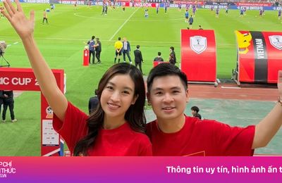 Vợ chồng Đỗ Mỹ Linh sang Thái Lan cổ vũ tuyển Việt Nam