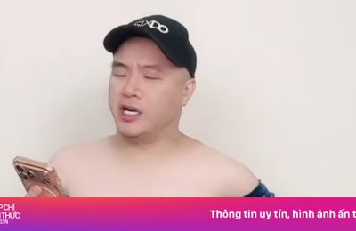 Đỗ Mạnh Cường mặc váy trễ vai livestream bán hàng