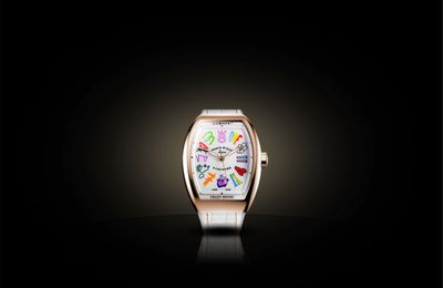 FRANCK MULLER TRÌNH LÀNG ĐỒNG HỒ VANGUARD LADY CRAZY HOURS JISBAR KẾT HỢP CÙNG NGHỆ SĨ JISBAR