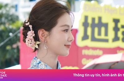 Lưu Thi Thi chụp ảnh trên đường phố Hà Nội