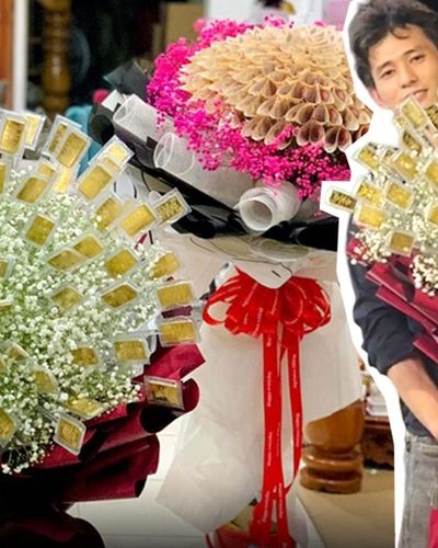 Khi đại gia mua quà 8/3: Choáng với bó hoa gắn 100 cây vàng giá 7 tỉ