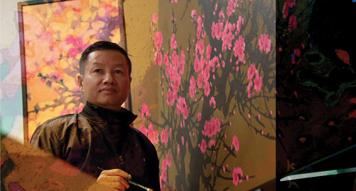 Họa sĩ Nguyễn Hữu Khoa: Mạch sáng tạo bền bỉ khắc họa đào Xuân