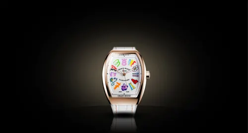 FRANCK MULLER TRÌNH LÀNG ĐỒNG HỒ VANGUARD LADY CRAZY HOURS JISBAR KẾT HỢP CÙNG NGHỆ SĨ JISBAR