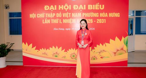 Hoa hậu Hoàng Thanh Nga tham dự Đại hội Hội Chữ Thập Đỏ phường Hoà Hưng nhiệm kỳ 2026 – 2031