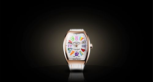 FRANCK MULLER TRÌNH LÀNG ĐỒNG HỒ VANGUARD LADY CRAZY HOURS JISBAR KẾT HỢP CÙNG NGHỆ SĨ JISBAR