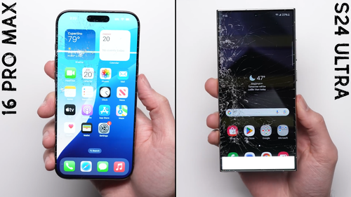 iPhone 16 Pro Max đọ độ bền với Galaxy S24 Ultra khi thả rơi tự do
