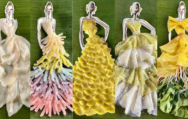 Nguyễn Minh Công thiết kế đầm công chúa bằng những món bánh Nam Bộ