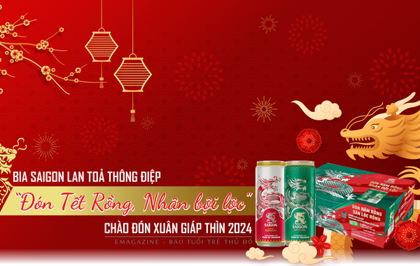 Bia SaiGon lan tỏa thông điệp "Đón Tết Rồng, Nhân bội lộc" chào đón Xuân Giáp Thìn 2024