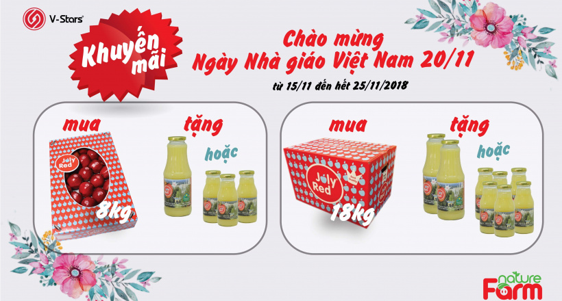 Mua táo Joly Red tặng nước ép táo: quà tặng ý nghĩa cho ngày Nhà giáo Việt Nam
