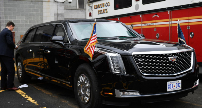 Xe 'Quái thú' mới của ông Trump xuất hiện tại New York