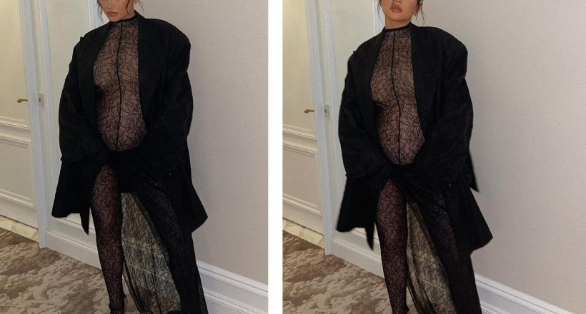 Thời trang đầm bầu xuyên thấu của nữ triệu phú Kylie Jenner
