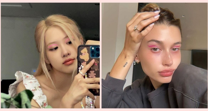 Kẻ mắt neon rực rỡ như Hailey Bieber và Rosé