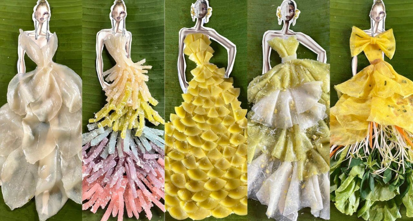 Nguyễn Minh Công thiết kế đầm công chúa bằng những món bánh Nam Bộ