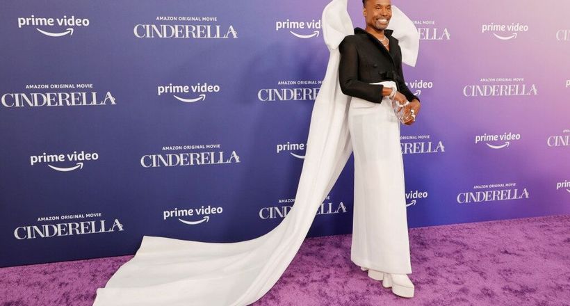 Billy Porter diện đầm đính nơ, nổi bật trên thảm đỏ ra mắt Cinderella