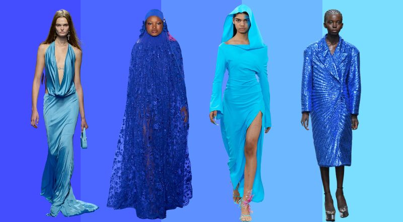 Xu hướng thời trang sắc xanh lam đang phủ sóng khắp các sàn diễn