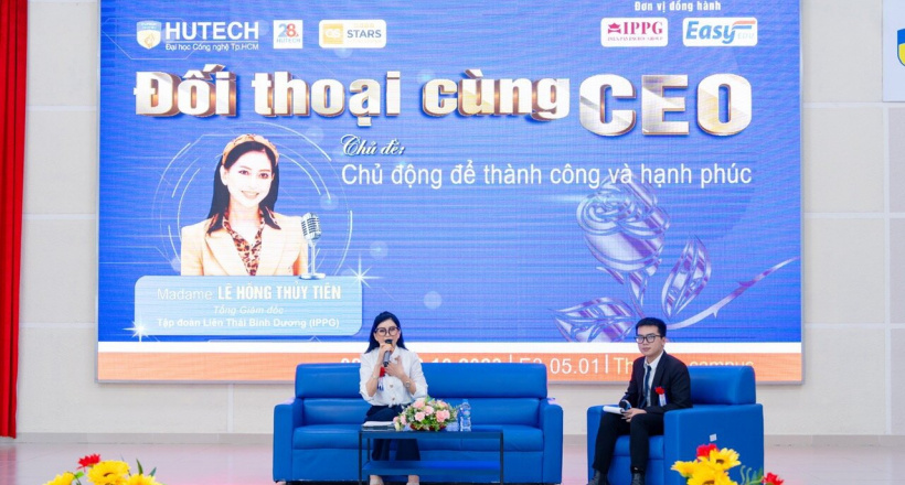 Doanh nhân Lê Hồng Thuỷ Tiên tham gia chương trình Đối thoại cùng CEO tại HUTECH