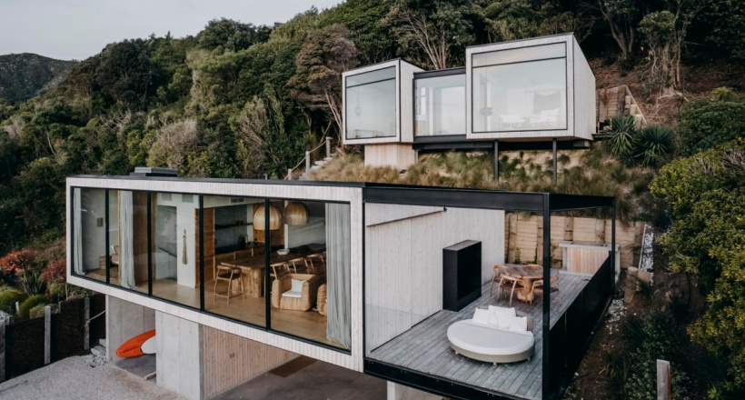 Nhà nghỉ dưỡng như 'mọc' lên từ sườn núi