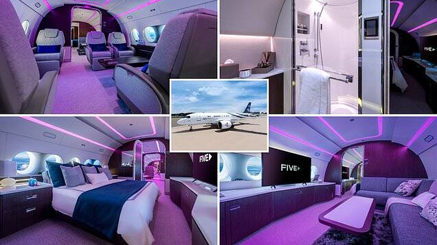 Không gian trên mẫu chuyên cơ 9H-Five của Five Hotels & Resorts