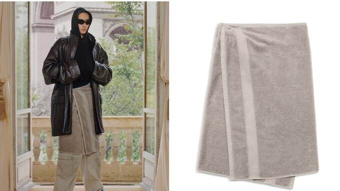 Balenciaga và chiếc khăn tắm Balenciaga Towel Skirt 925$