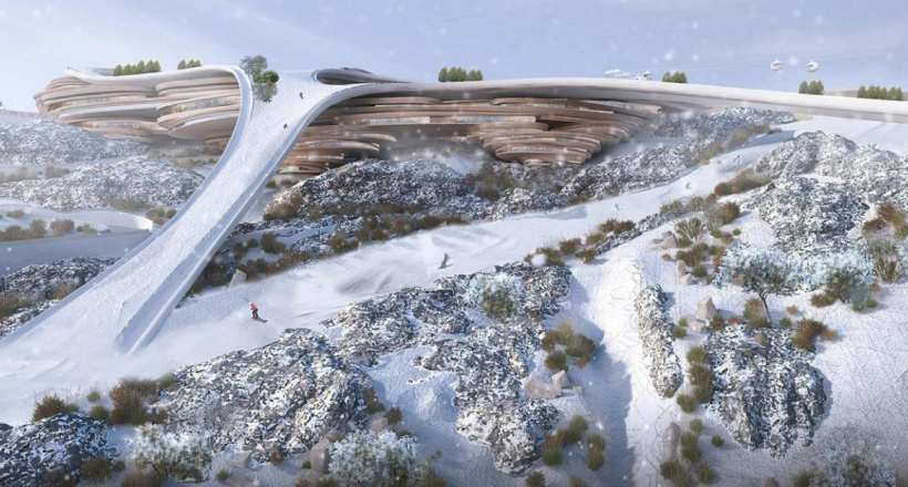 Xứ sở dầu mỏ xây khu nghỉ dưỡng trượt tuyết siêu sang giữa sa mạc khô cằn