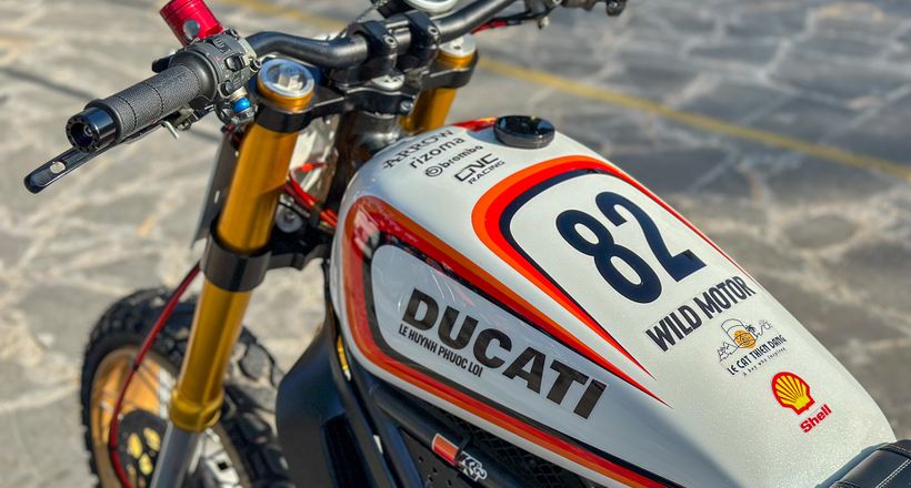 Chất chơi Ducati Scrambler độ Dirt Track tranh tài tại HTV Challenge 2023