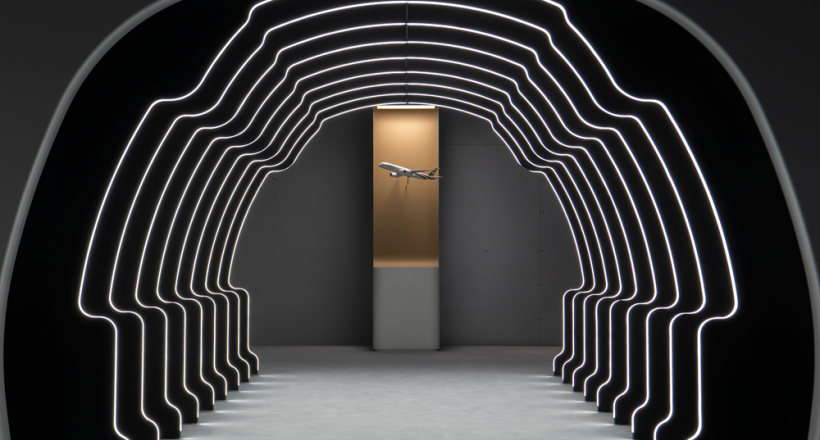 Không gian nội thất đa màu sắc trên chuyên cơ Project Thunderbird