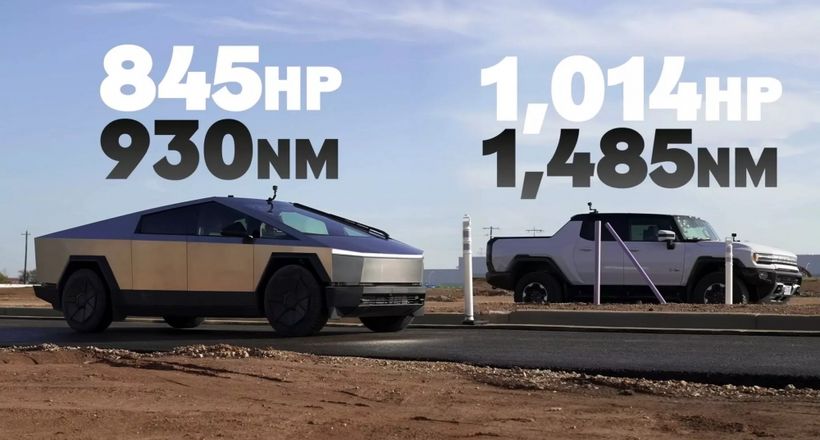 Tesla Cybertruck vượt qua GMC Hummer EV trong cuộc đọ sức kéo