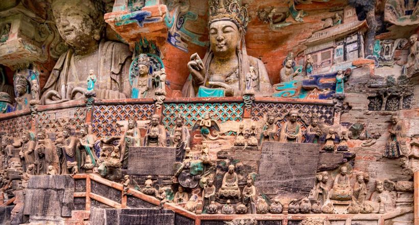 Các bức phù điêu tại tượng khắc đá Đại Túc, Trung Quốc sống động
