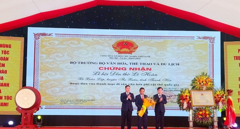 Thanh Hoá: Đón nhận Di sản văn hóa phi vật thể quốc gia Lễ hội đền thờ Lê Hoàn