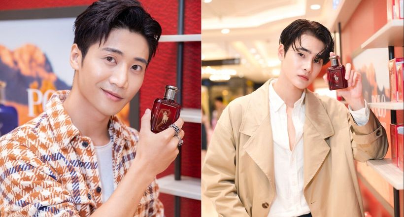 Nhâm Phương Nam và Tôn Kinh Lâm trong buổi ra mắt của Polo Red Parfum