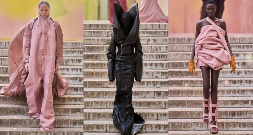 Show diễn Rick Owens Xuân Hè 2024: Sắc hồng huyền ảo từ "chúa tể bóng tối"