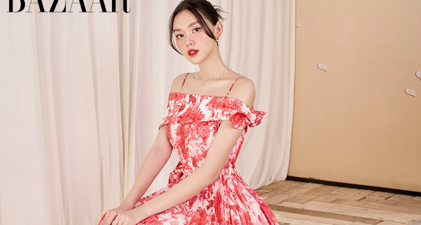 Á hậu Tường San khoe sắc vóc trong BST Tết 2024 Đỗ Long