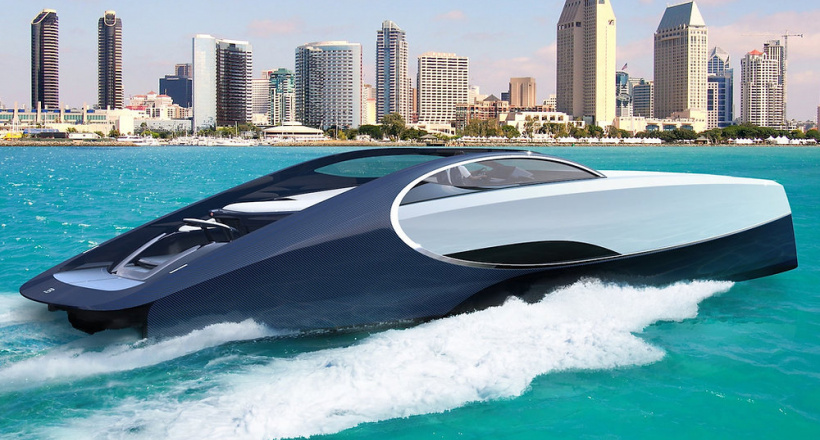 Siêu phẩm Bugatti Niniette 66 – Bugatti Chiron trên mặt nước