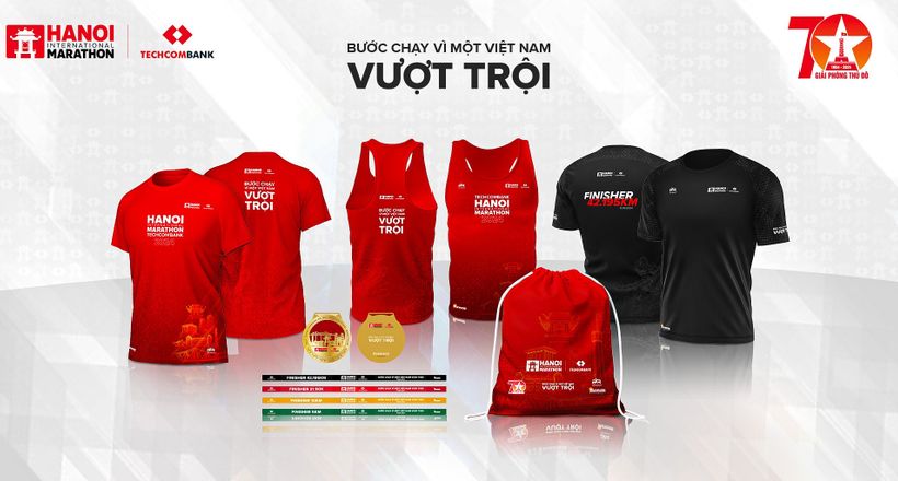 Giải Marathon Quốc tế Hà Nội Techcombank ra mắt bộ vật phẩm phiên bản đặc biệt kỷ niệm 70 năm Giải phóng Thủ đô