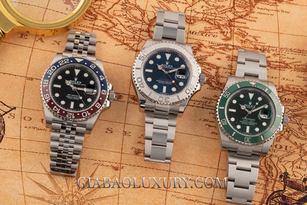 So sánh đồng hồ Rolex Yacht-Master 116622, Submariner Date "Hulk" 116610LV và GMT-Master II "Pepsi" 126710BLRO