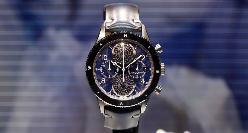 Montblanc ra mắt 1858 Geosphere Chronograph 0 Oxygen cùng nhà leo núi Nimsdai