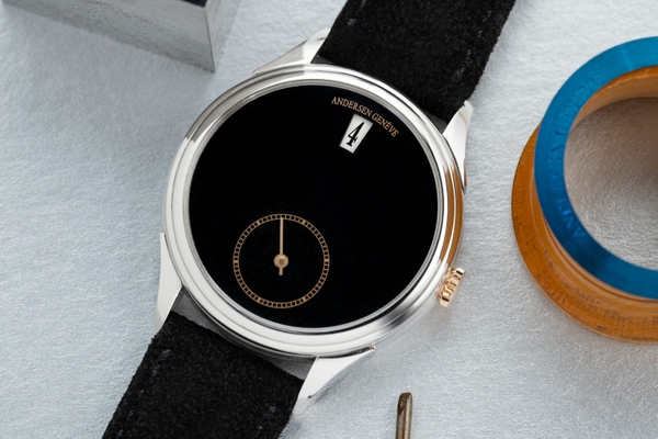 Đồng hồ Andersen Genève Jumping Hours Black Jade Stone cực tối giản