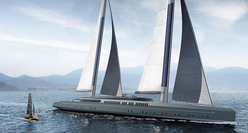 Royal Huisman công bố concept siêu du thuyền buồm WING 100 dài 100m